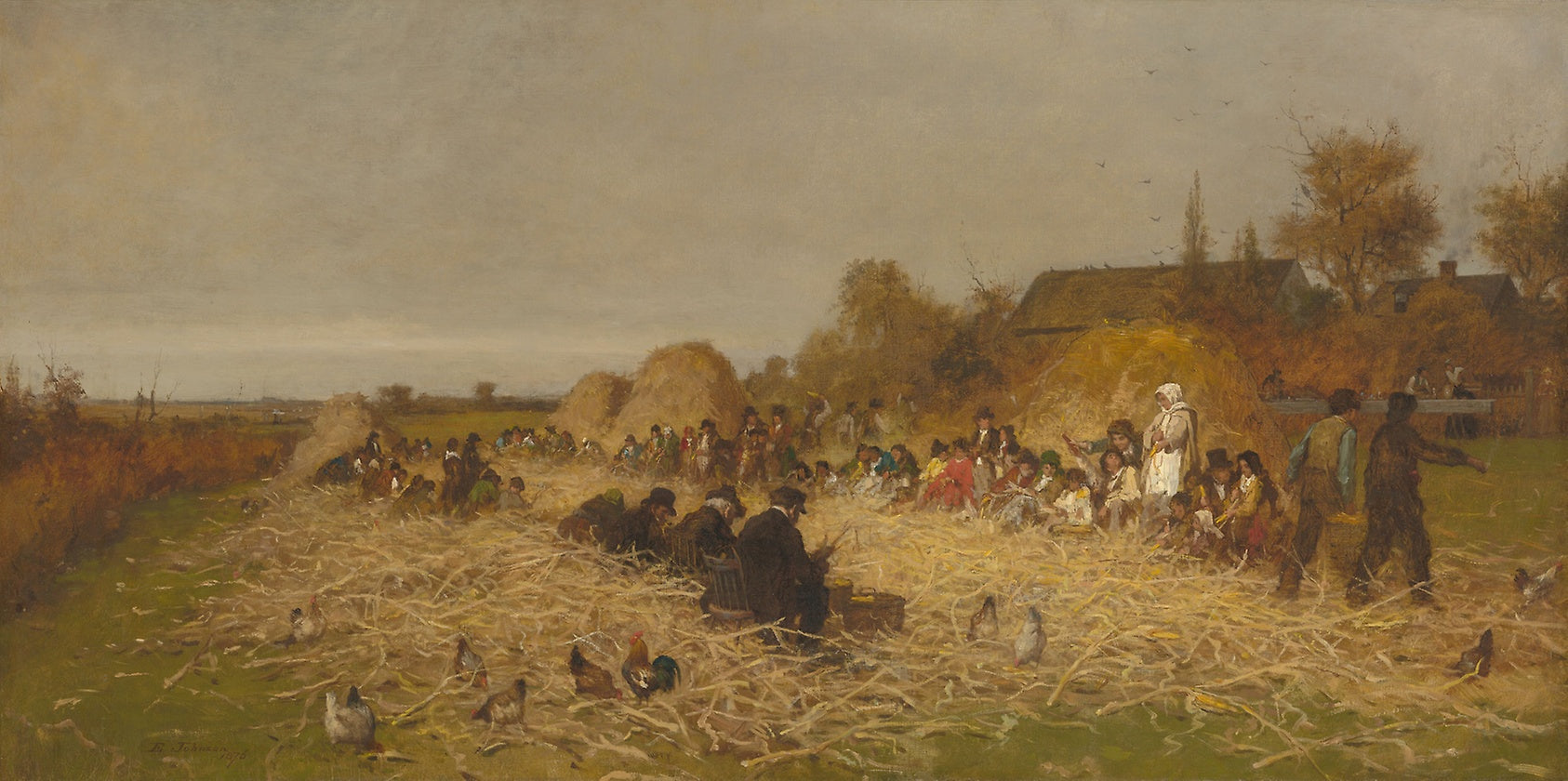 Husking Bee, Island of Nantucket: Eastman Johnson,16x12"(A3) Poster