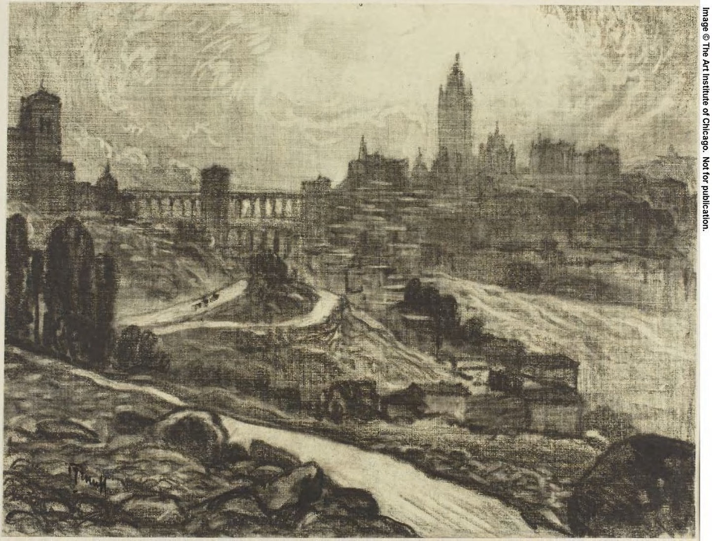 Approach to Segovia -  Joseph Pennell,  Poster Print Wall Art