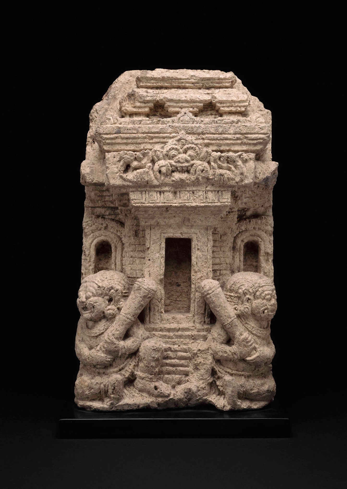 Model of a Temple with Guardians -  Indonesia,  Poster Print Wall Art