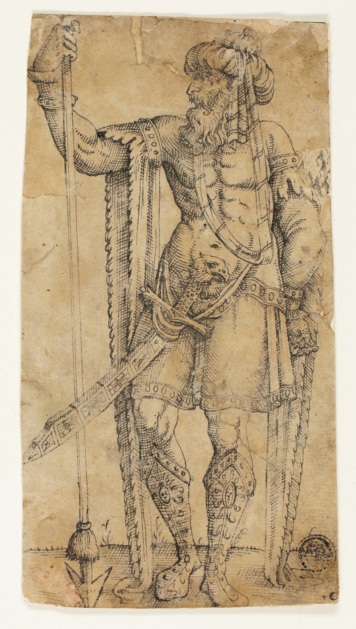 Sultan in Armor -  Possibly Marten van Heemskerck (Netherlandish, 1498-1574),  Poster Print Wall Art