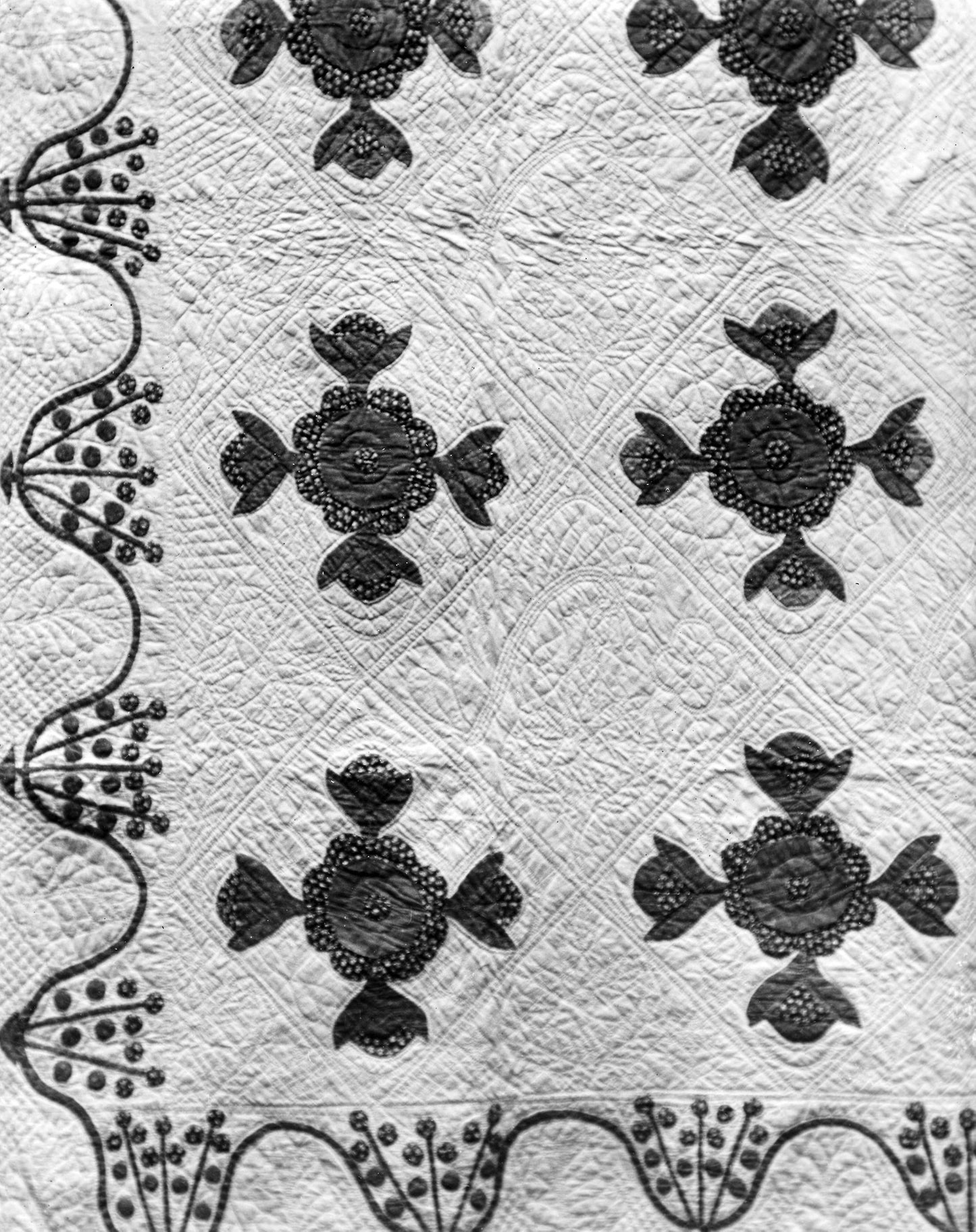 Bedcover (Roses and Buds or Bride's Quilt) -  United States,  Poster Print Wall Art