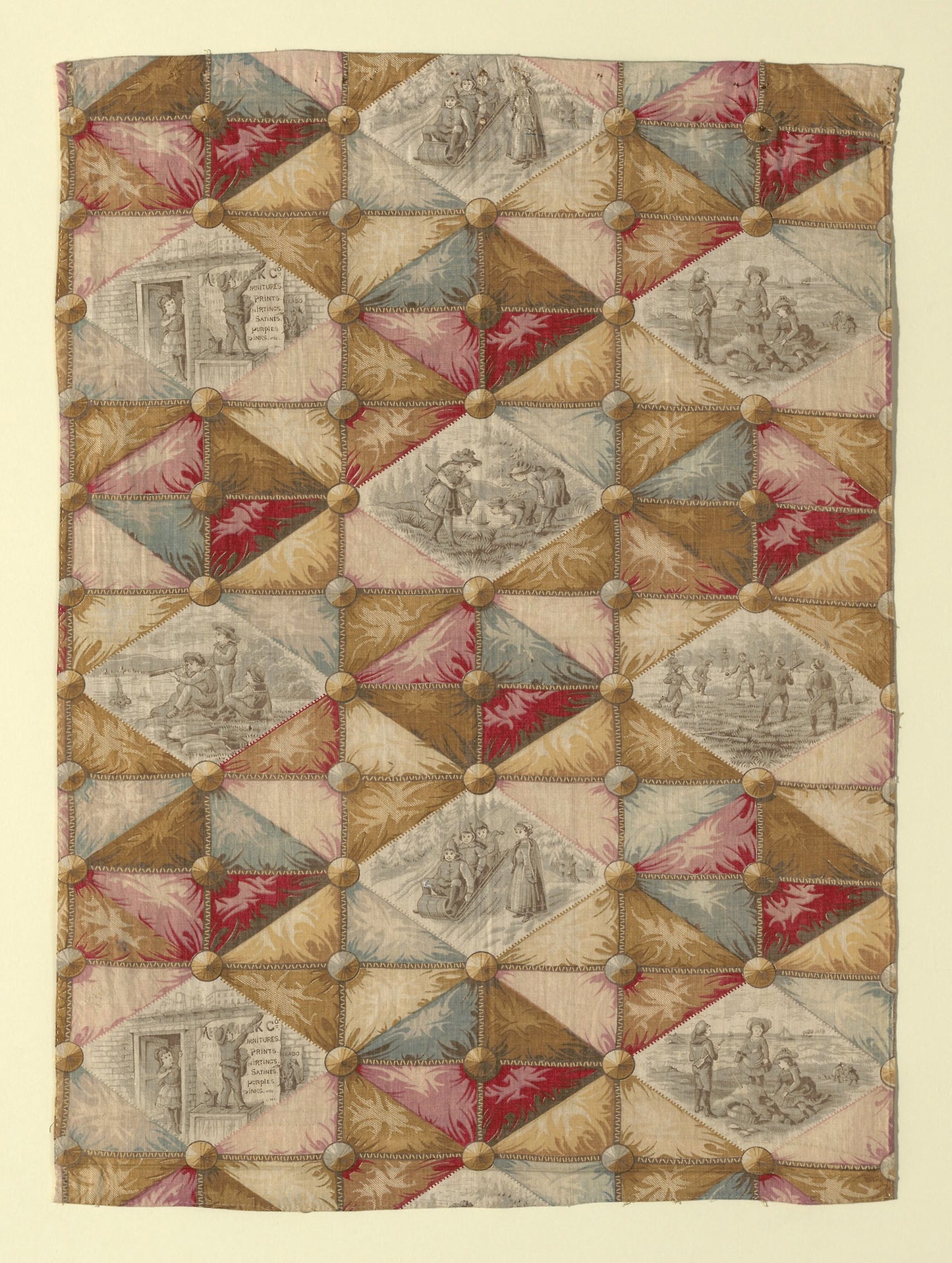 Children at Play (Furnishing Fabric) -  Printed and Manufactured -  Merrimack Manufacturing Company (United States, founded 1823),  Poster Print Wall Art