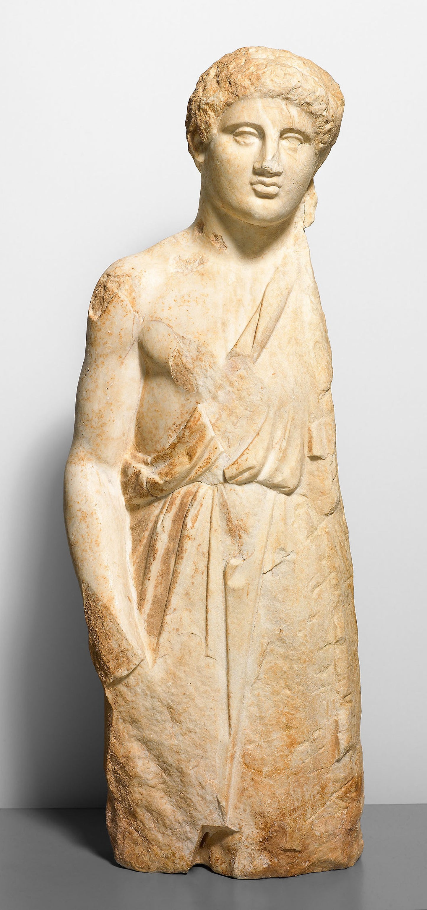 Figure of a Youth from a Funerary Stele (Monument) -  Greek; Athens,  Poster Print Wall Art