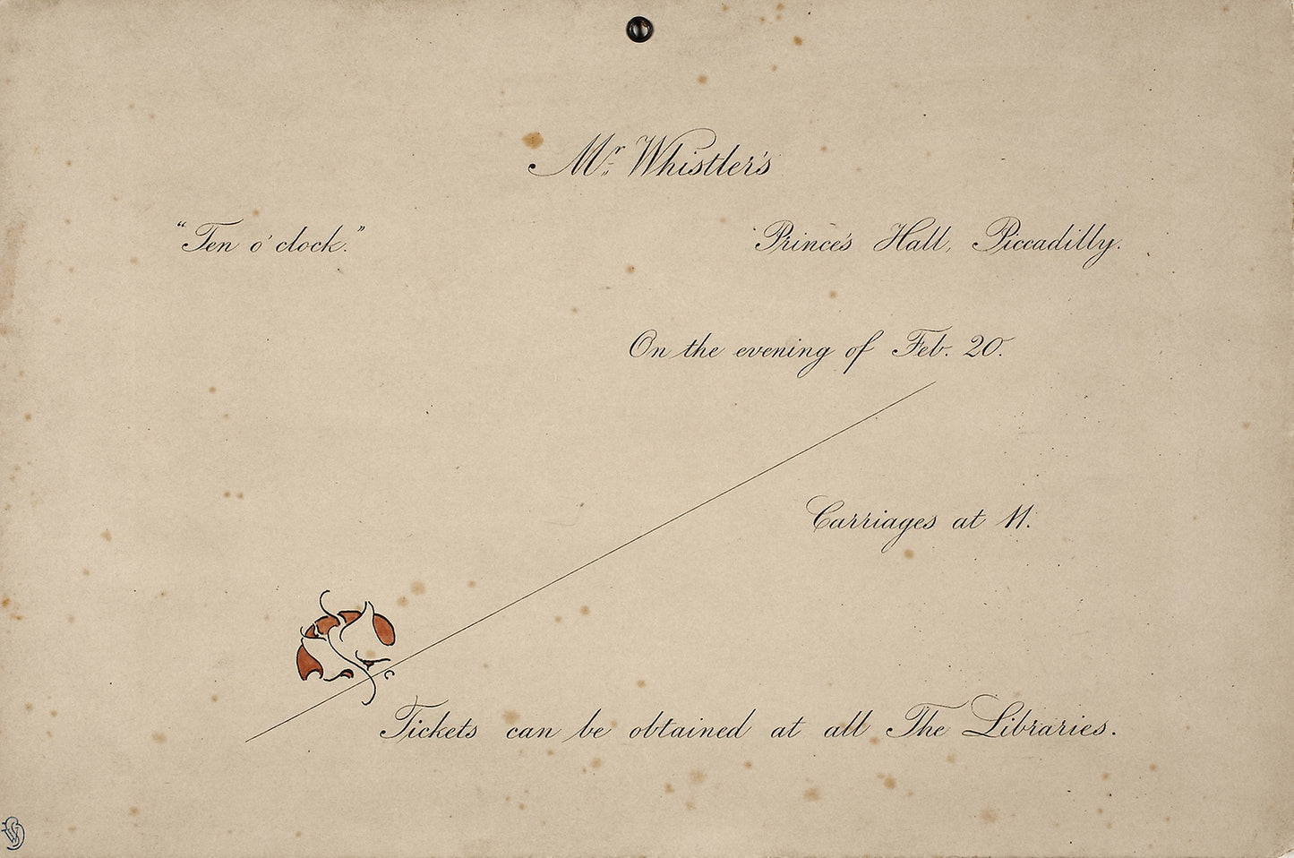 Invitation to Mr. Whistler's "Ten O'clock" -  James McNeill Whistler,  Poster Print Wall Art