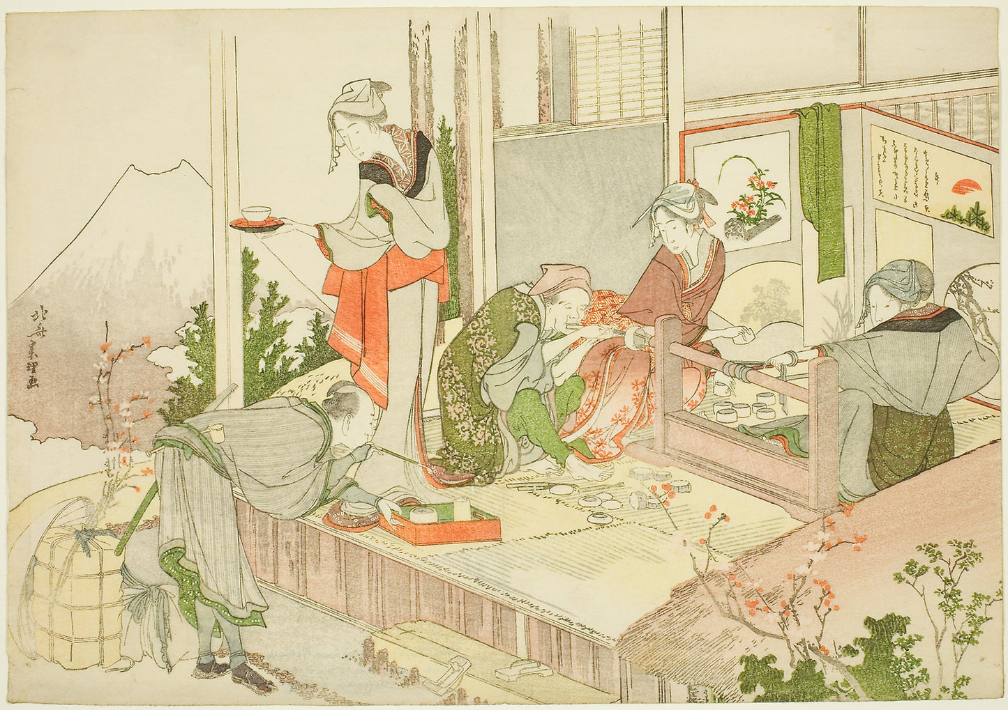An Artisan’s Shop, from the album The Mist of Sandara (Sandara kasumi) -  Katsushika Hokusai ?? ??,  Poster Print Wall Art