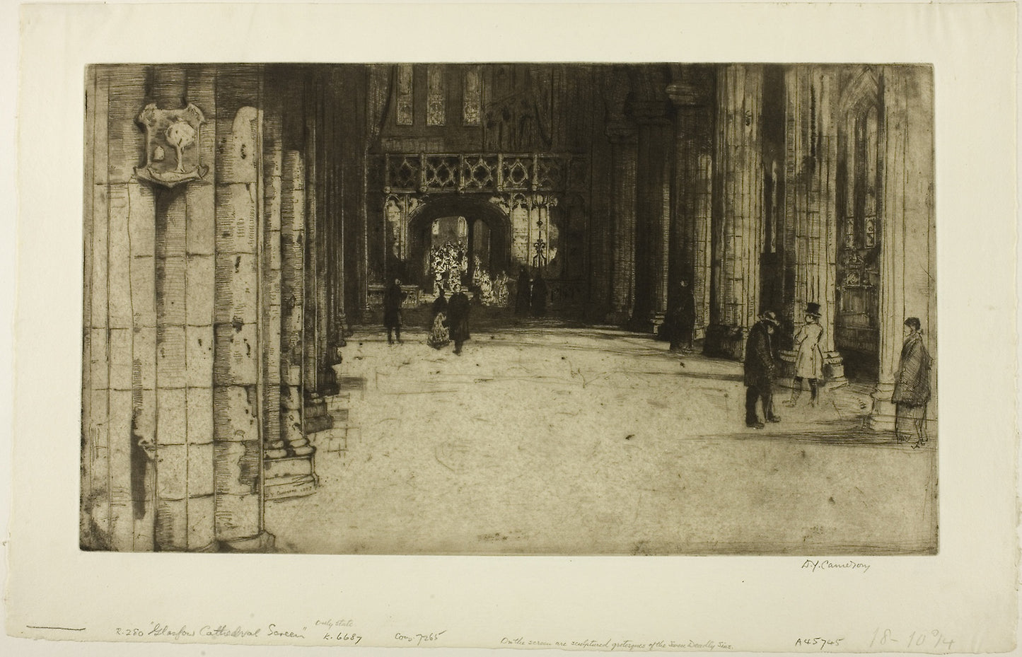 Glascow Cathedral Screen -  David Young Cameron,  Poster Print Wall Art