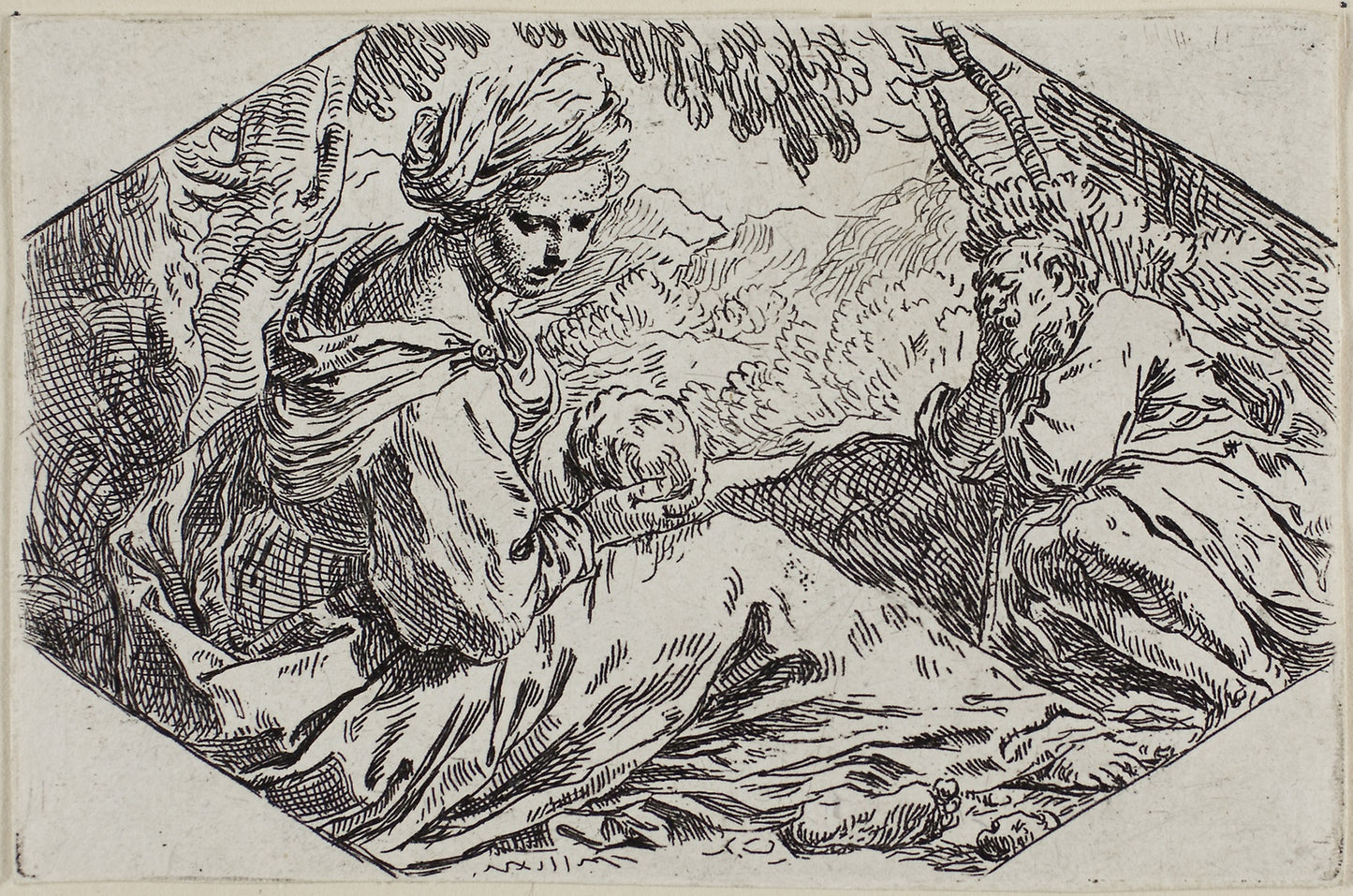 Rest on the Flight to Egypt -  Simone Cantarini,  Poster Print Wall Art