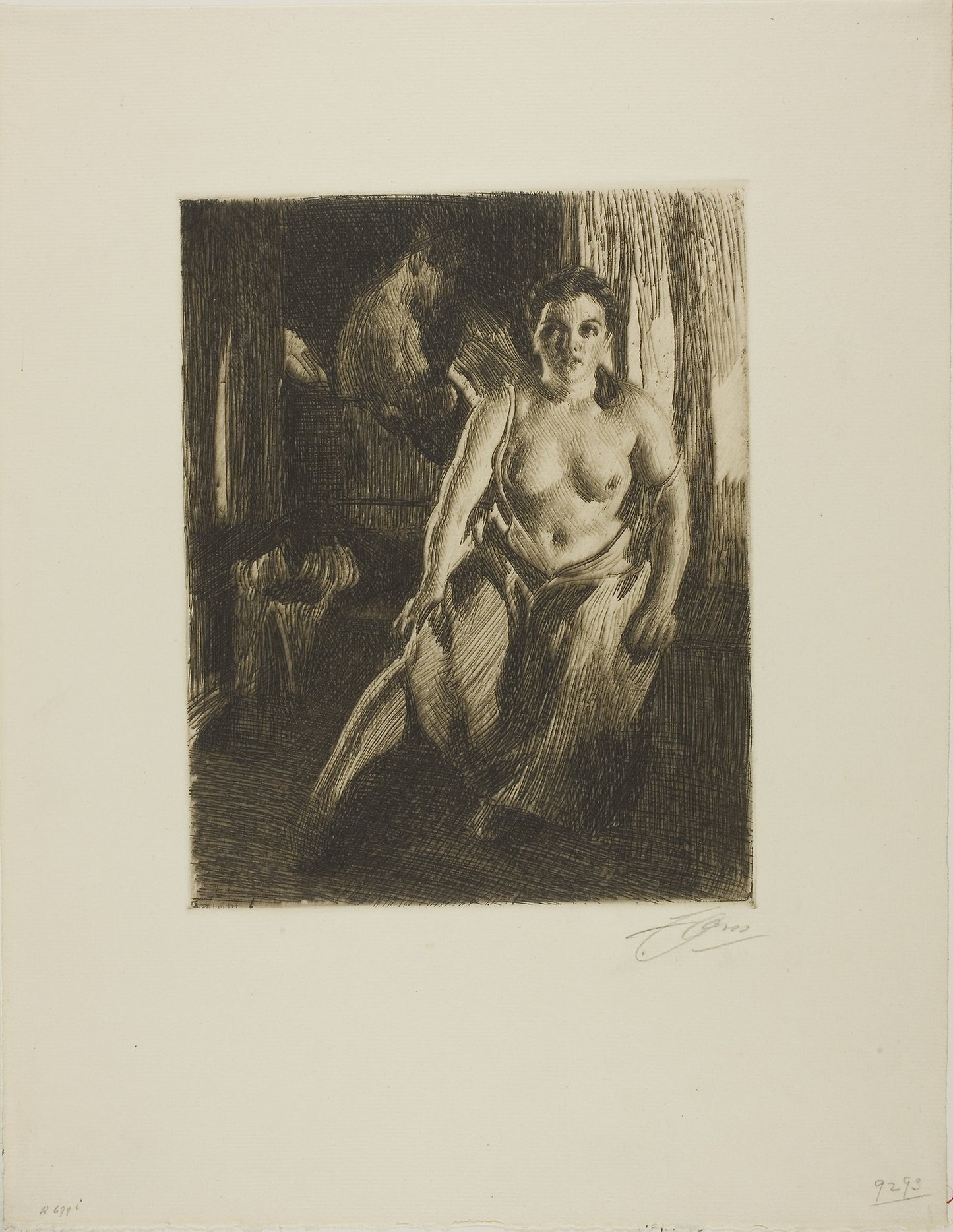 The Bed-Stool -  Anders Zorn,  Poster Print Wall Art