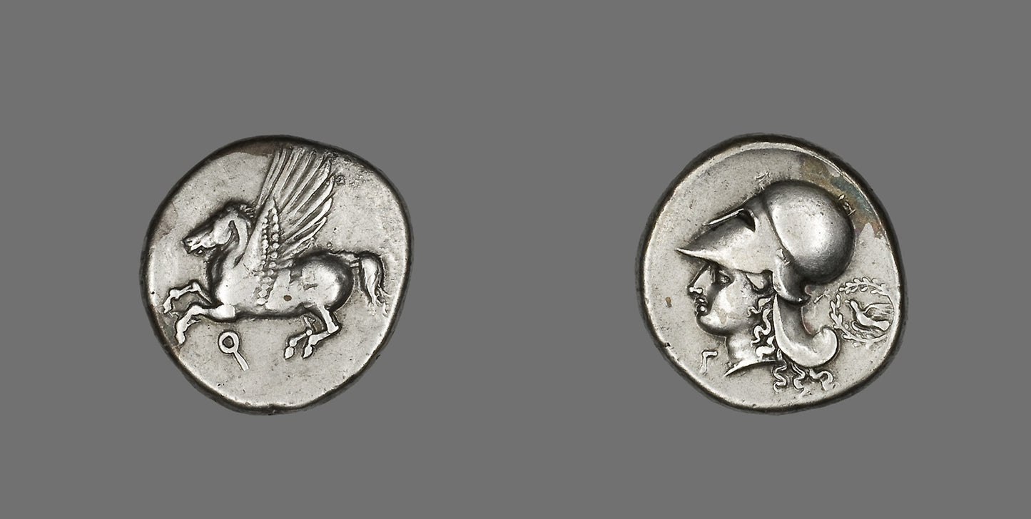 Stater (Coin) Depicting Pegasus -  Greek; minted in Corinth,  Poster Print Wall Art