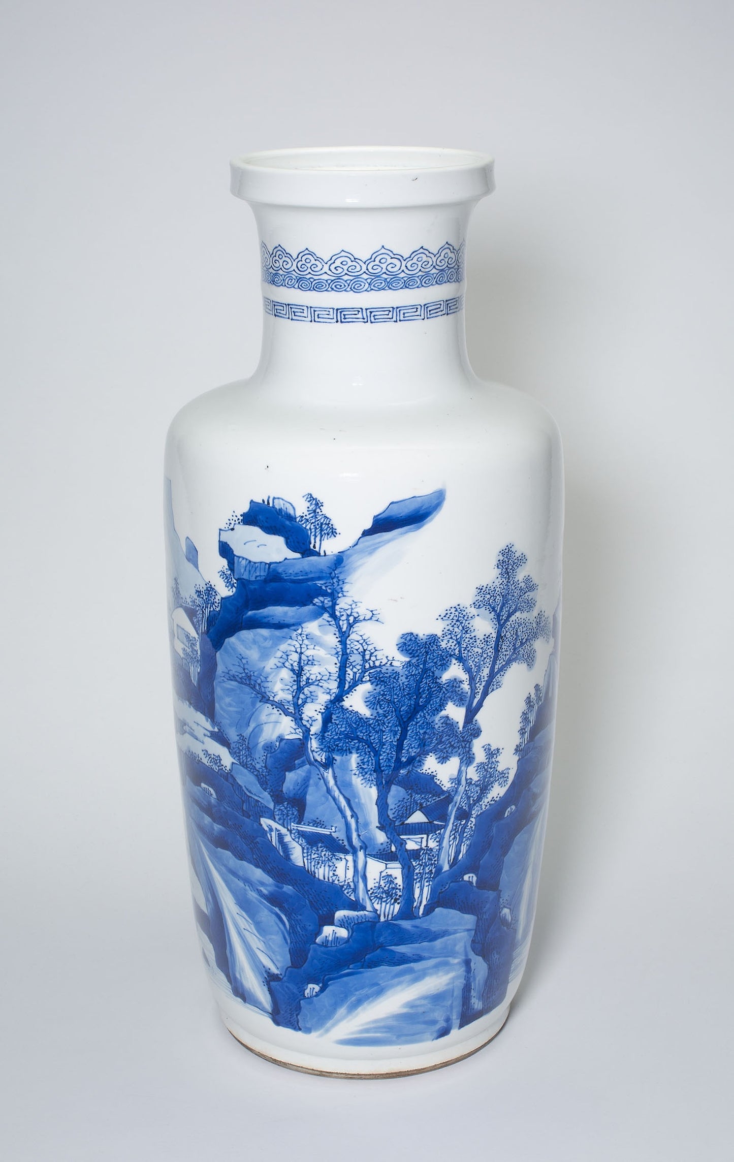 Baluster Vase with Figures and Pavillions amid Moutaineous Landscape -  China,  Poster Print Wall Art