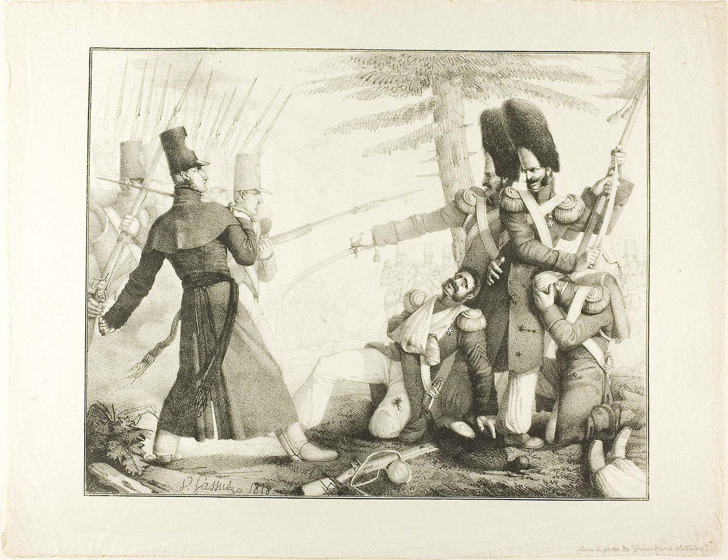 Battle Scene -  Attributed to Victor Lassus,  Poster Print Wall Art
