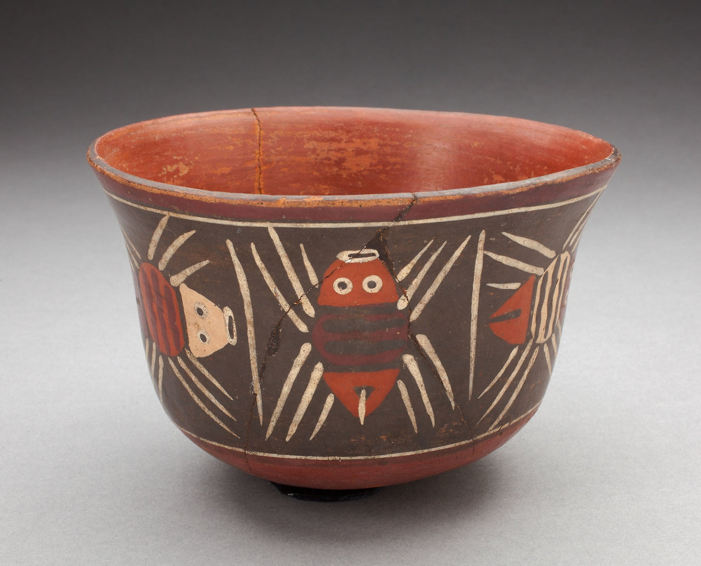Bowl Depicting Abstract Insects, Probably Spiders -  Nazca,  Poster Print Wall Art