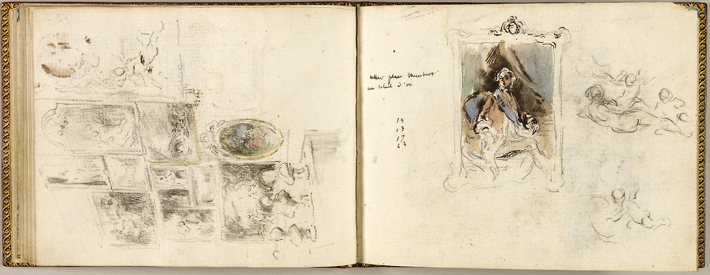 Sketchbook -  Gabriel Jacques de Saint-Aubin,  Poster Print Wall Art