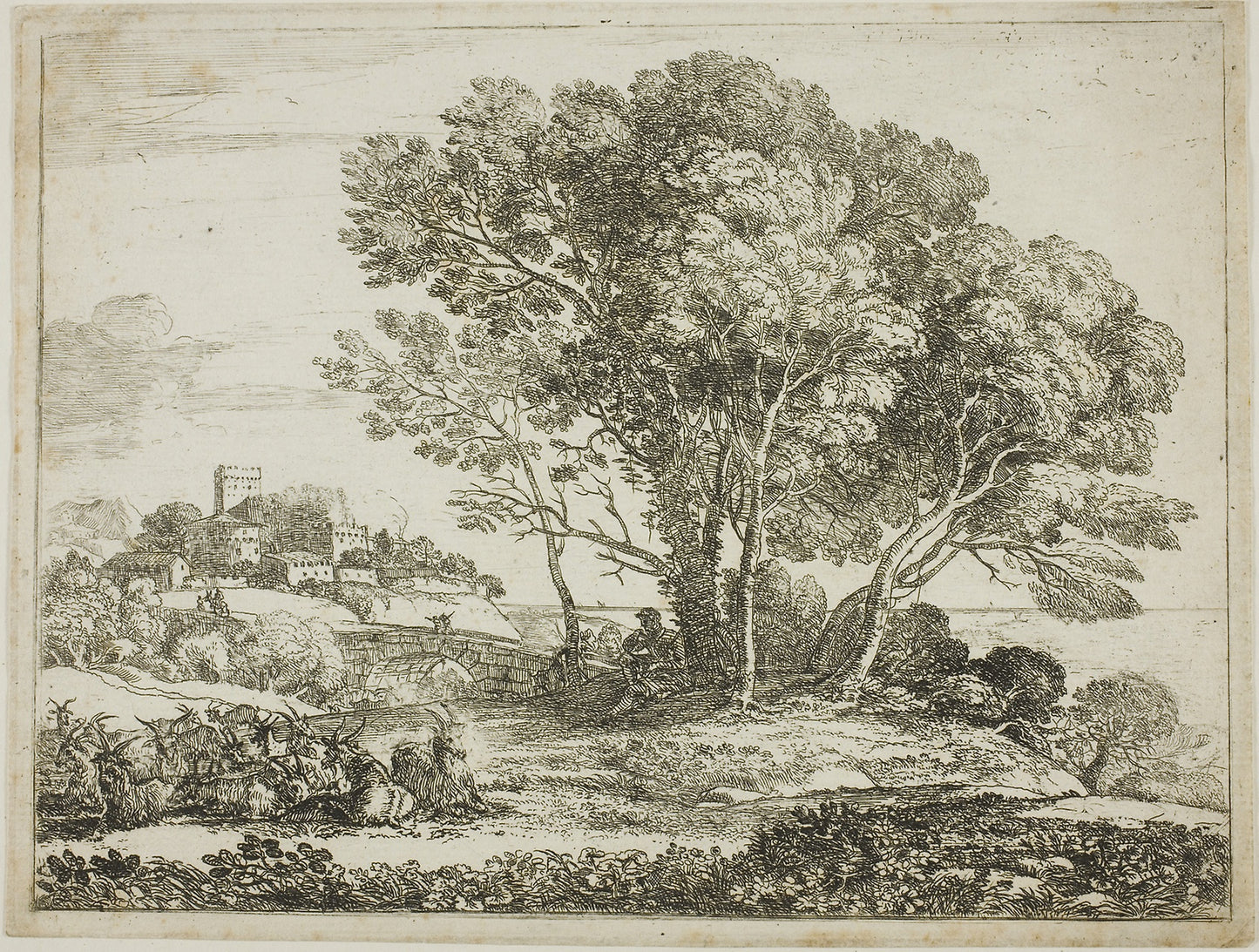 The Goatherd -  Claude Lorrain,  Poster Print Wall Art