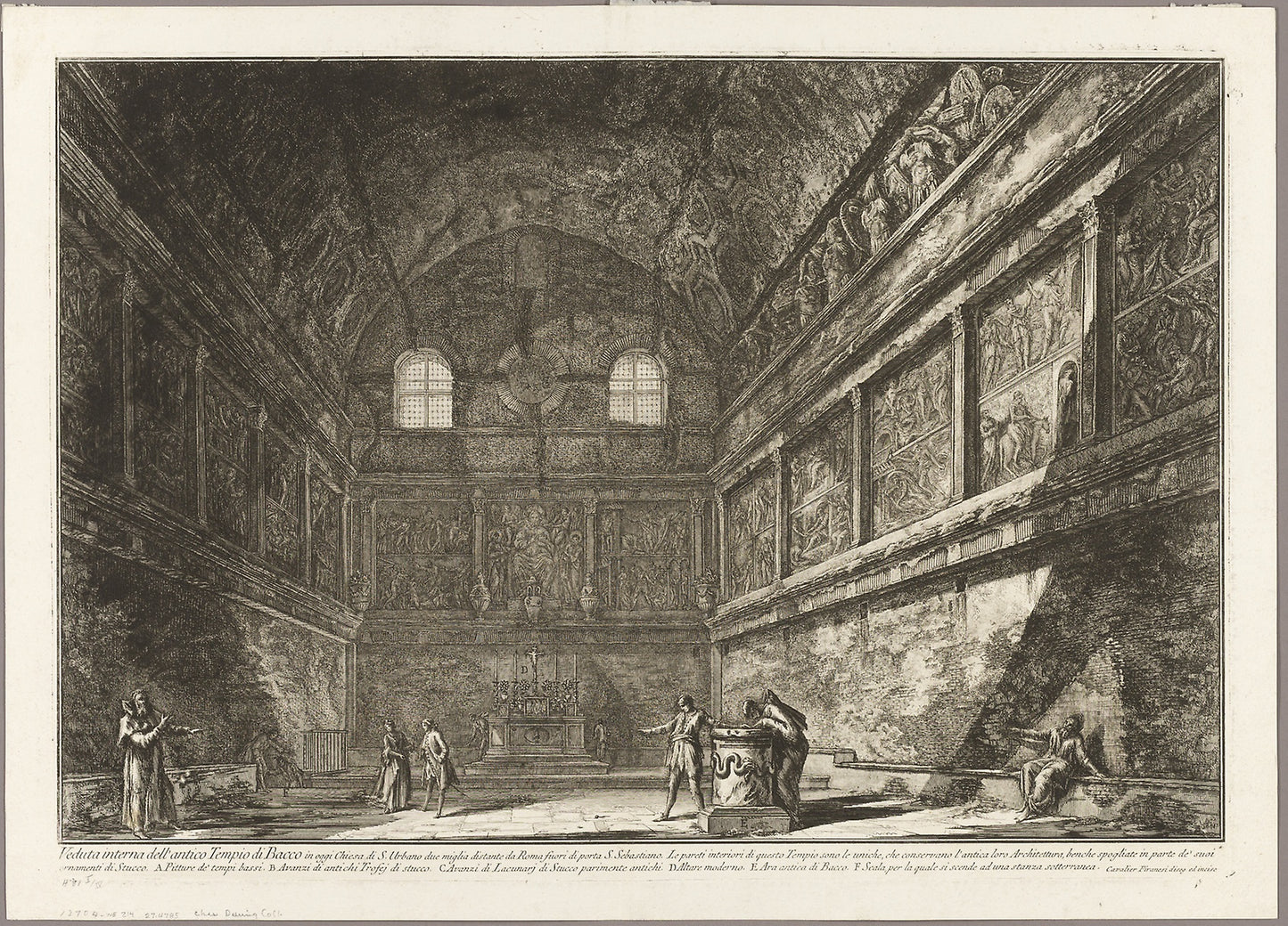 Interior view of the ancient Temple of Bacchus, now the church of S. Urbano, two miles from Rome, from Views of Rome -  Giovanni Battista Piranesi,  Poster Print Wall Art