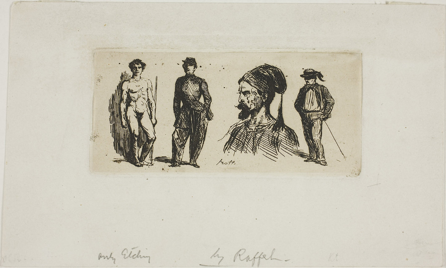 Sheet of Skteches -  Denis Auguste Marie Raffet,  Poster Print Wall Art