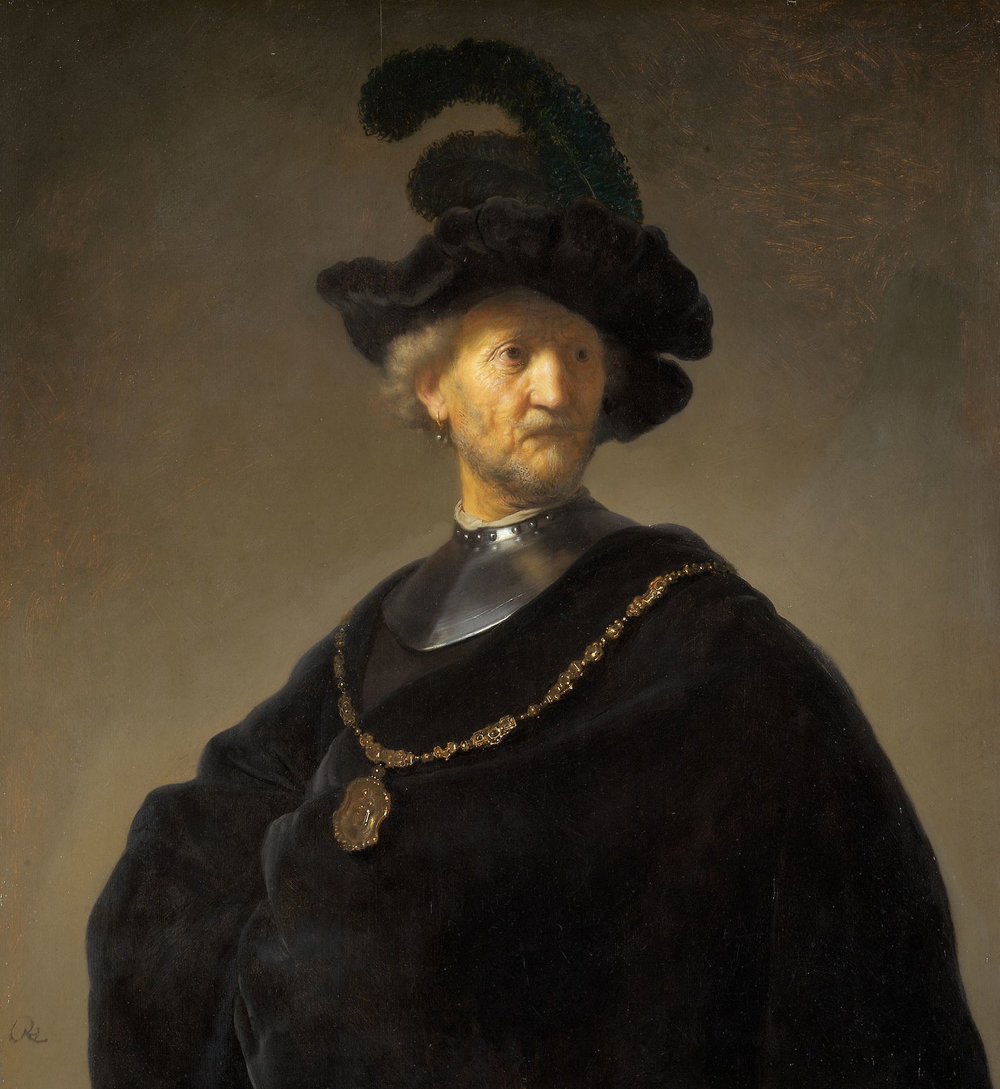 Old Man with a Gold Chain: Rembrandt Harmensz. van Rijn, Poster Print Wall Art