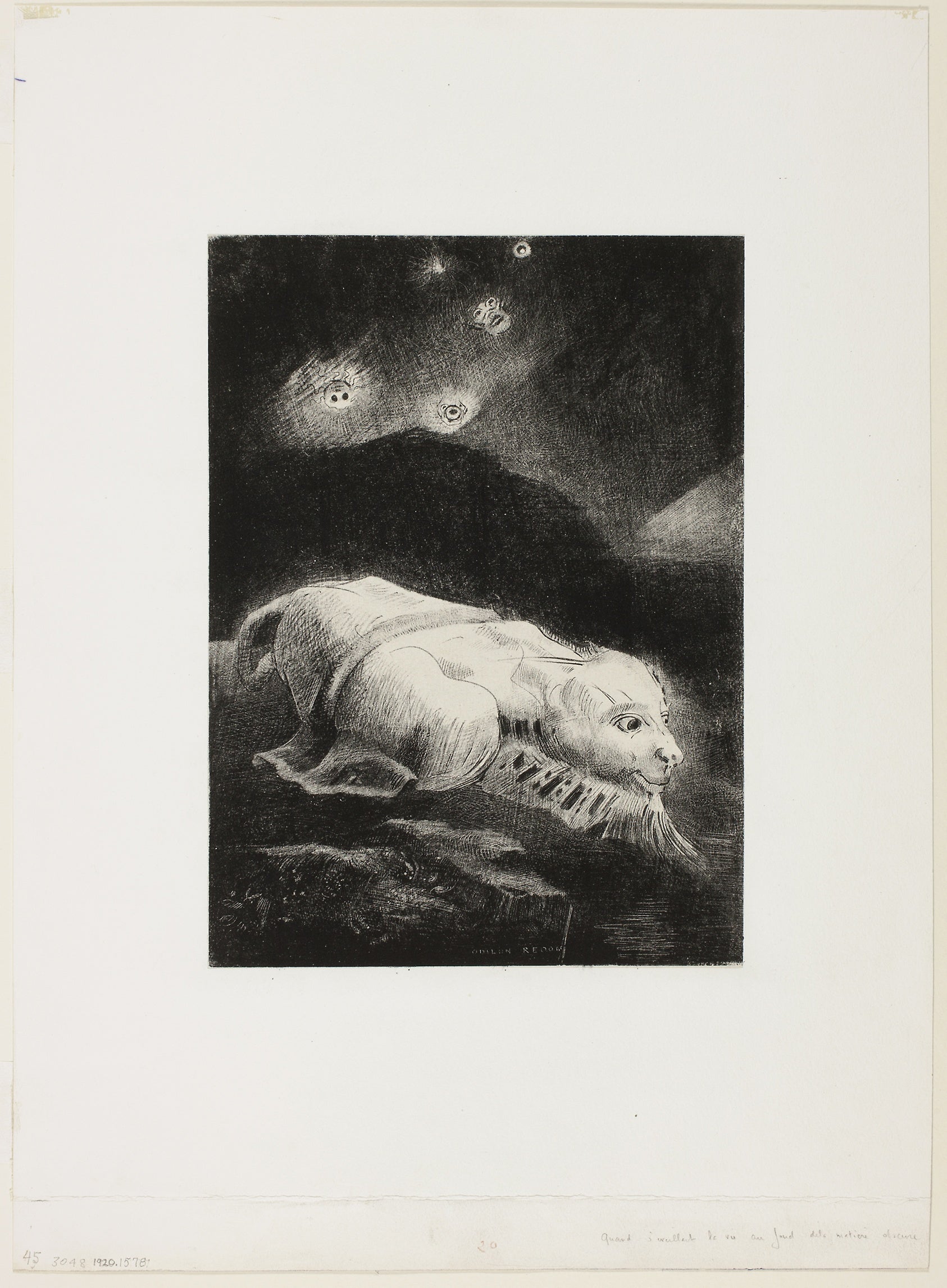 When Life Was Awakening in the Depths of Obscure Matter, plate 1 of 8 from "Les Origines": Odilon Redon,16x12"(A3) Poster