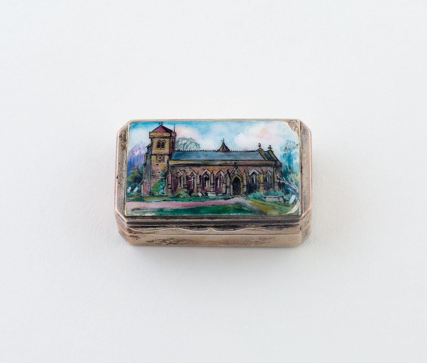 Vinaigrette with View of a Church -  Possibly England,  Poster Print Wall Art