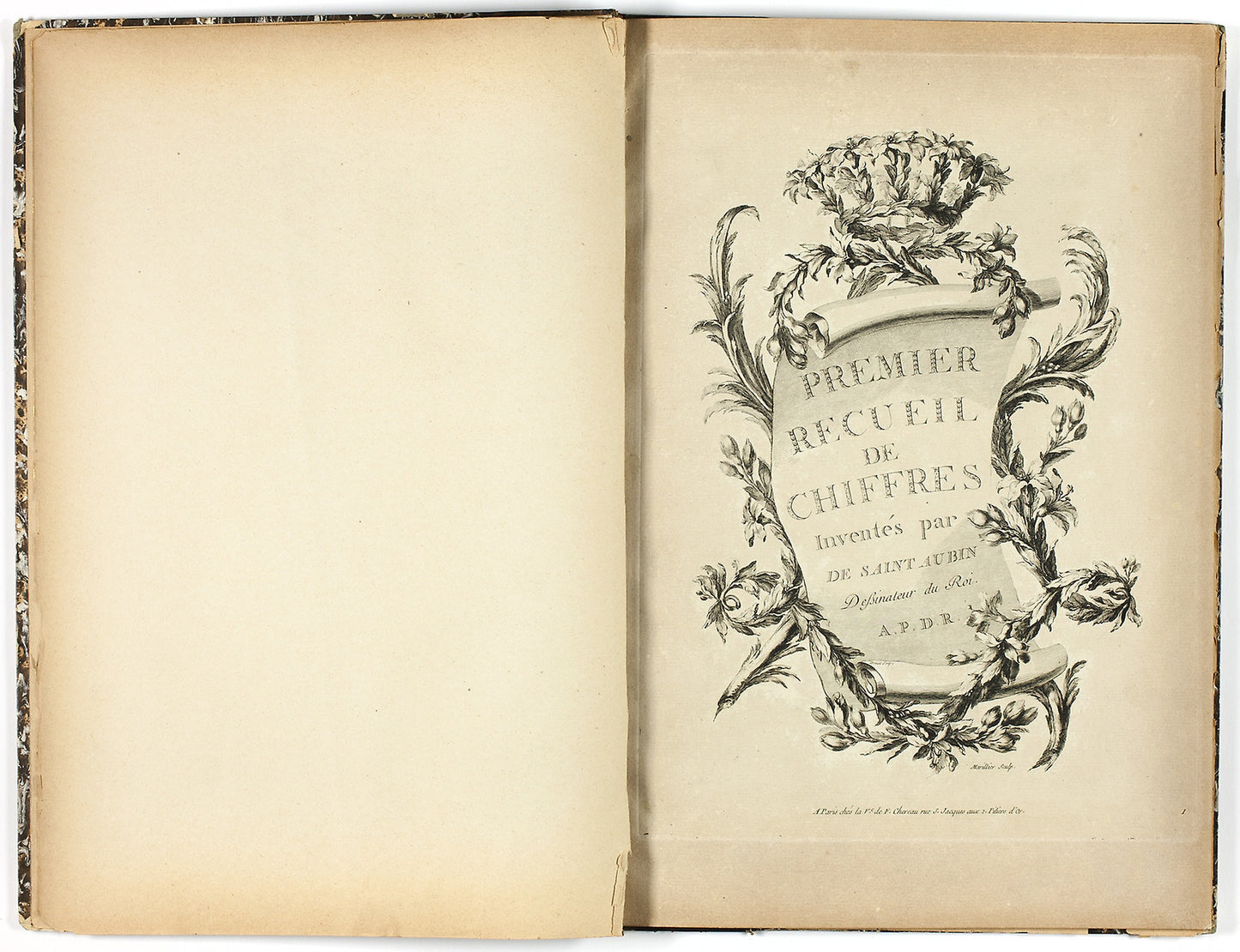 Premier et Deuxième Recueil de Chiffres -  Marillier, Clément Pierre (French, 1740-1808),  Poster Print Wall Art