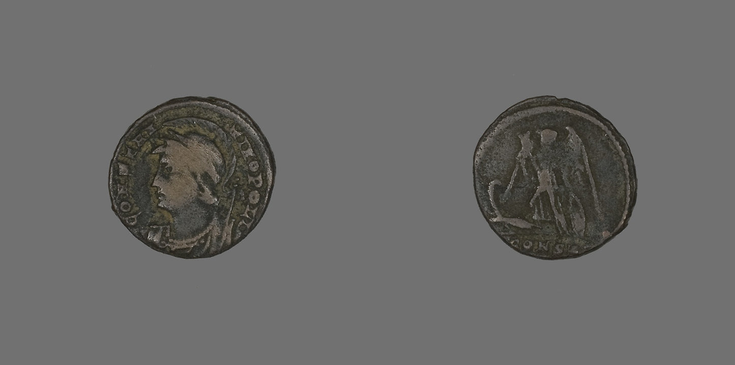 Coin Portraying Emperor Constantine I -  Roman,  Poster Print Wall Art