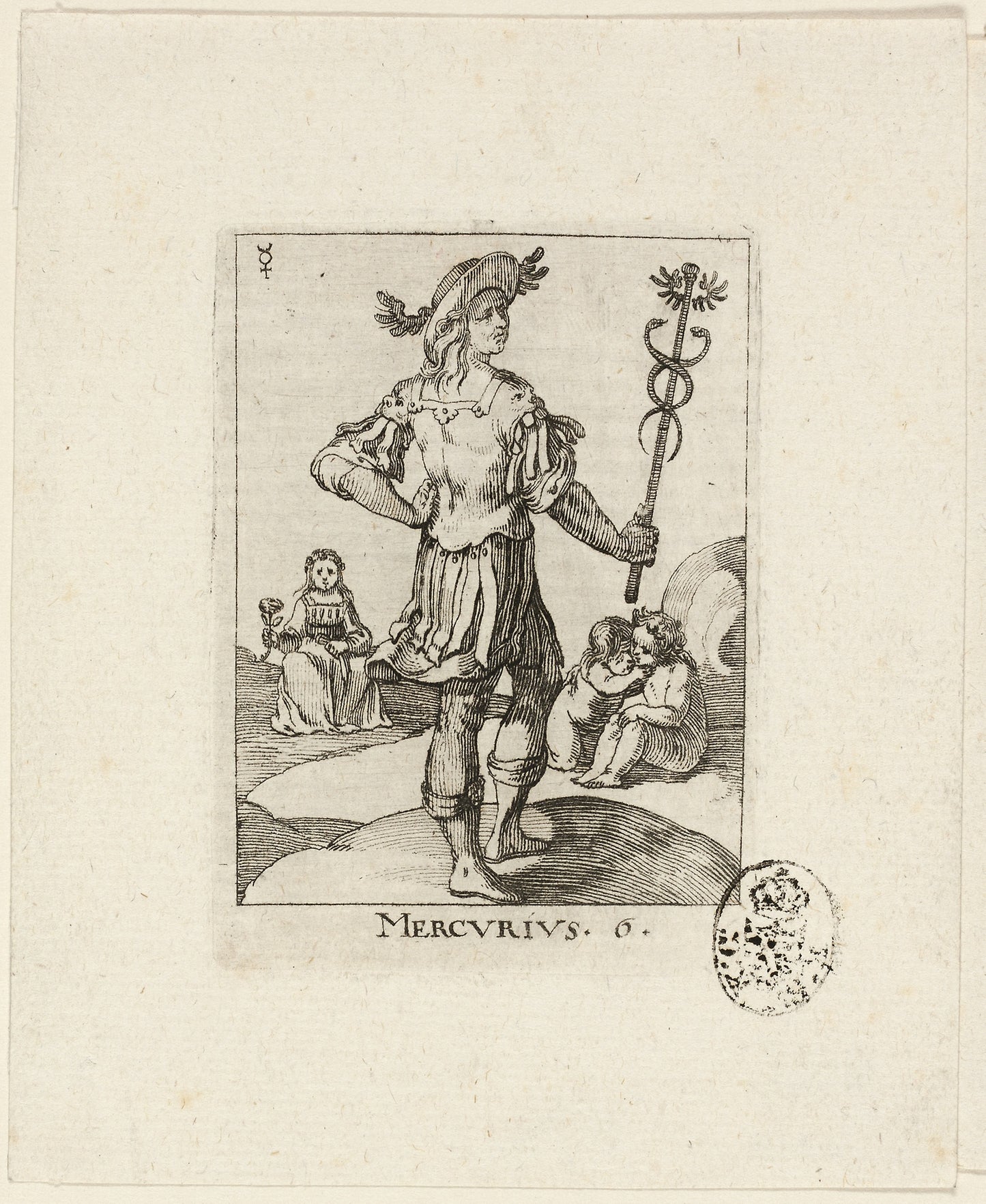 Mercurius, plate six from Der VII Planeten -  Conrad Meyer,  Poster Print Wall Art