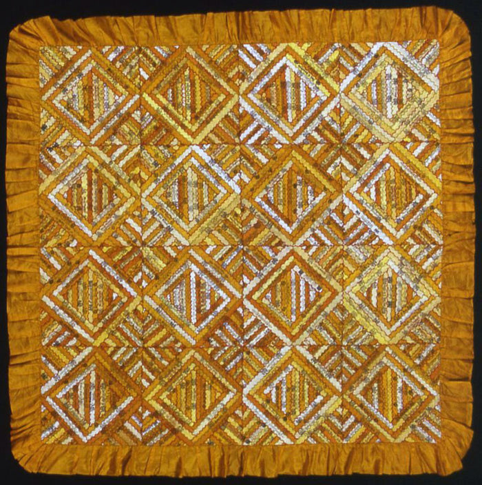 Bedcover (Cigar Ribbon Quilt): United States,16x12