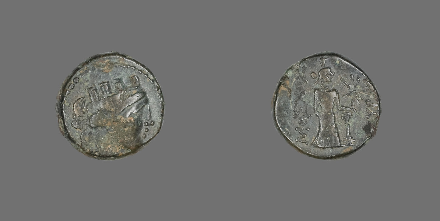 Coin Depicting the Goddess Tyche "Cybele" -  Greek,  Poster Print Wall Art