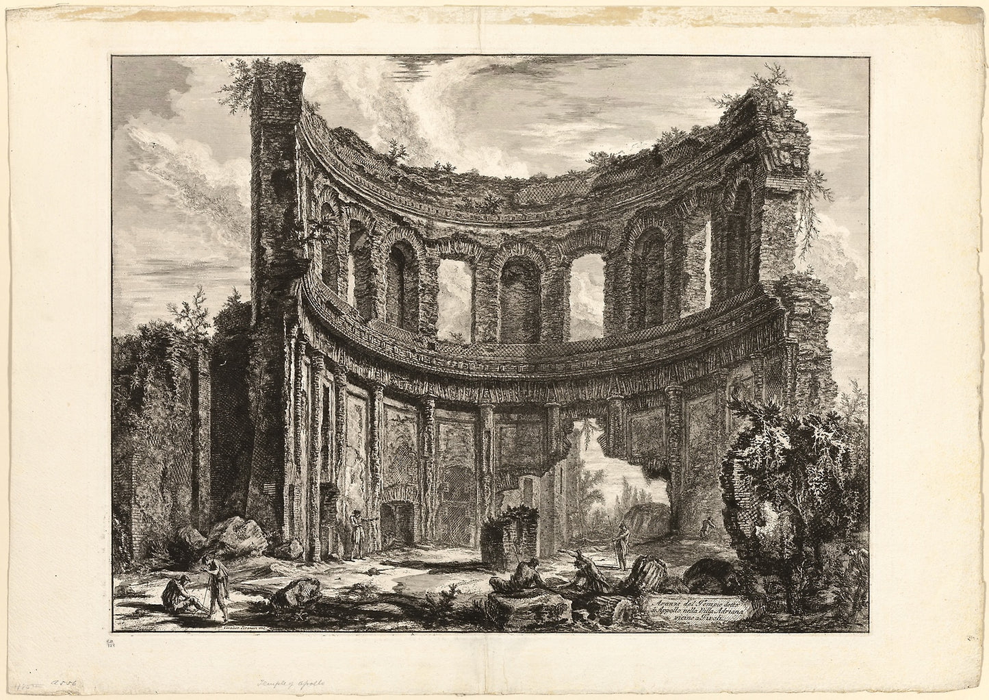 Remains of the so-called Temple of Apollo at Hadrian's Villa, Tivoli, from Views of Rome -  Giovanni Battista Piranesi (Italian, 1720-1778),  Poster Print Wall Art