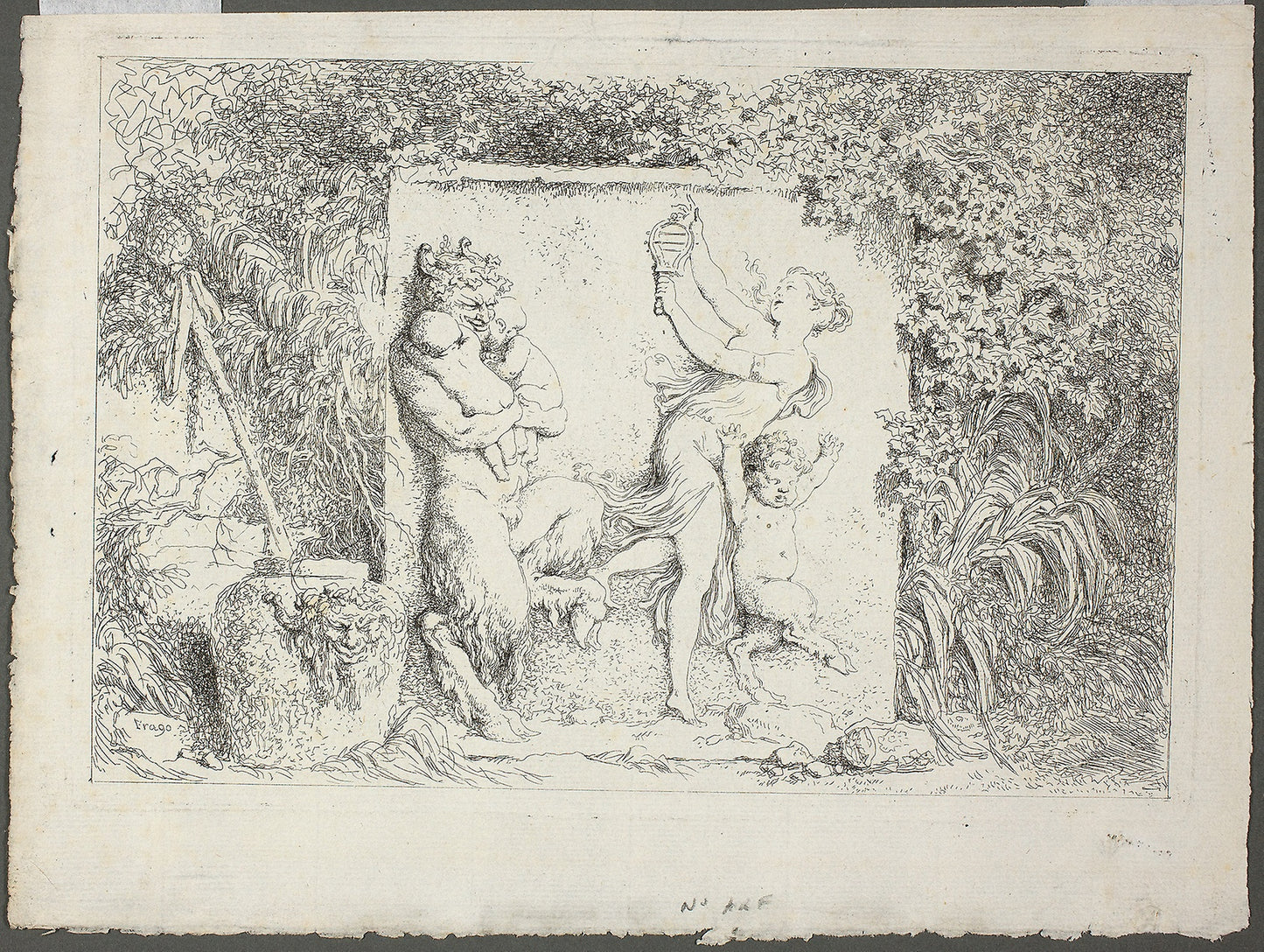 Satyrs Family, from Bacchanales, or Satyrs' Games -  Jean Honoré Fragonard,  Poster Print Wall Art