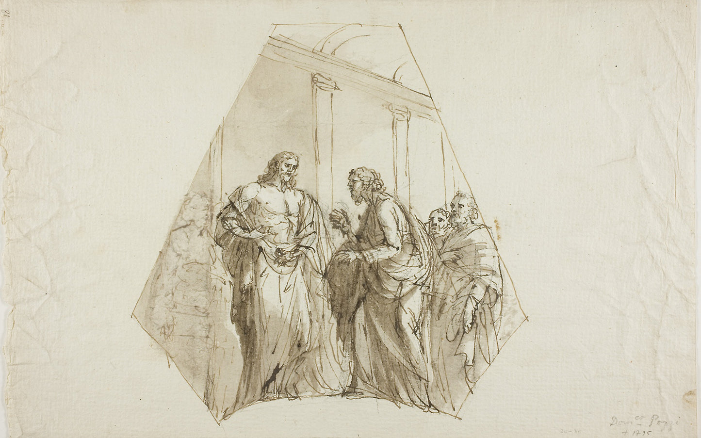 Doubting Thomas (Spandrel Design) -  Attributed to Domenico Pozzi,  Poster Print Wall Art
