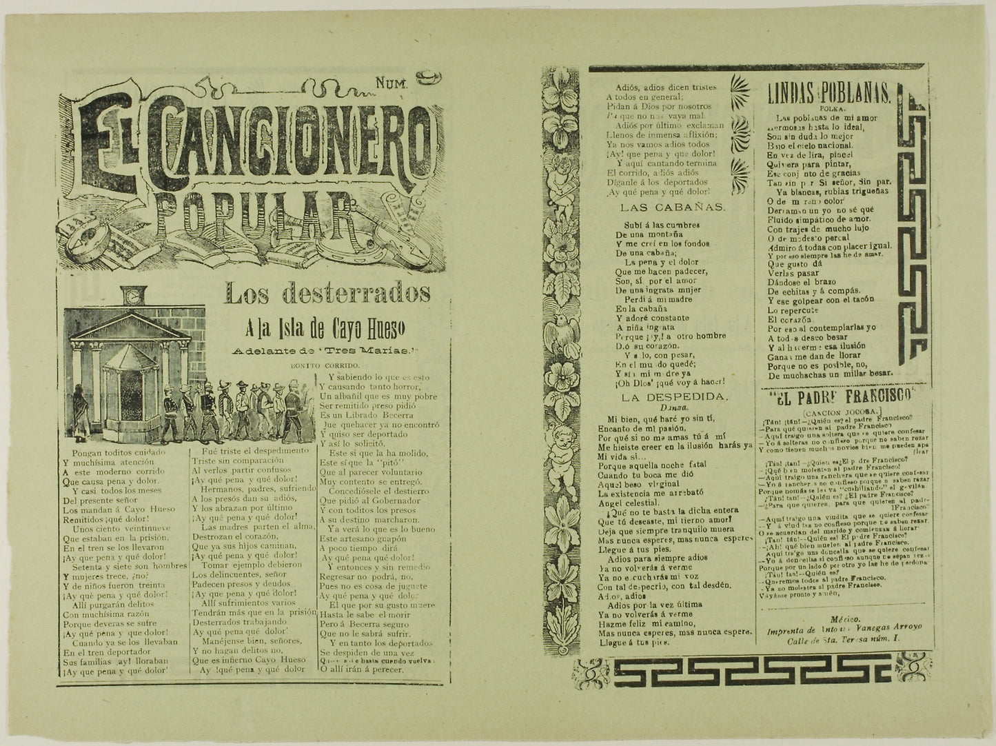 El cancionero popular, num. 9 (The Popular Songbook, No. 9) -  José Guadalupe Posada,  Poster Print Wall Art