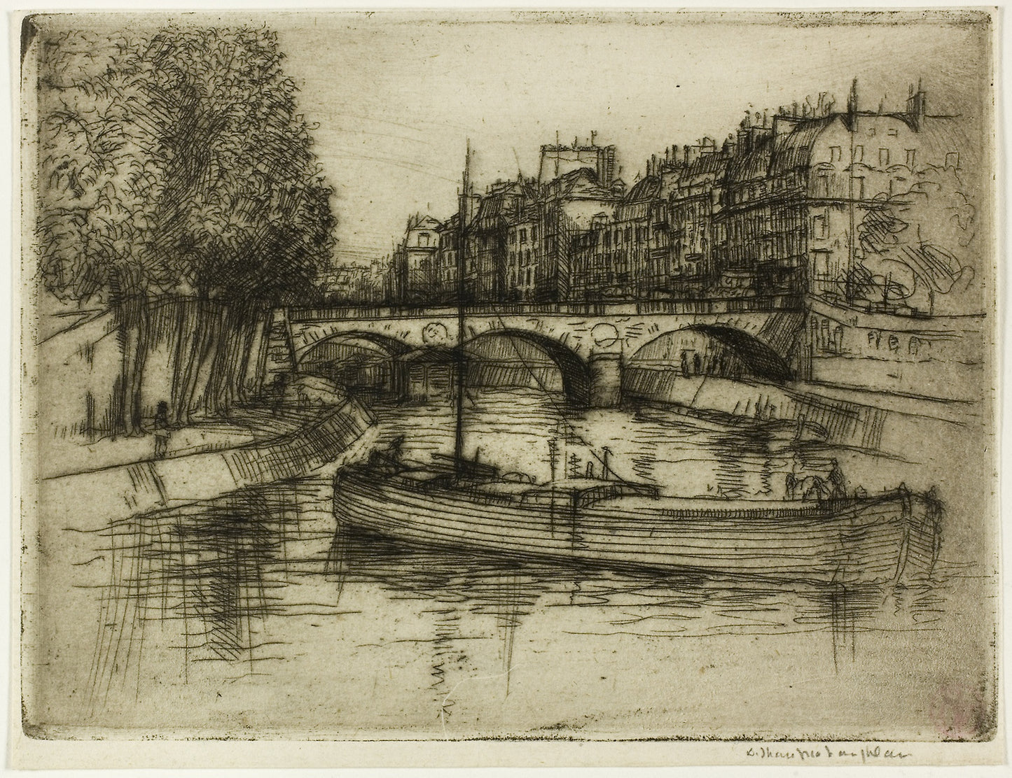 Le Pont St. Michel, Paris -  Donald Shaw MacLaughlan,  Poster Print Wall Art