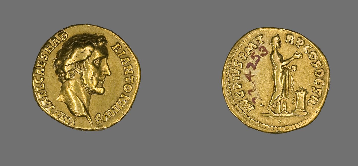 Aureus (Coin) Portraying Emperor Antoninus Pius -  Roman,  Poster Print Wall Art