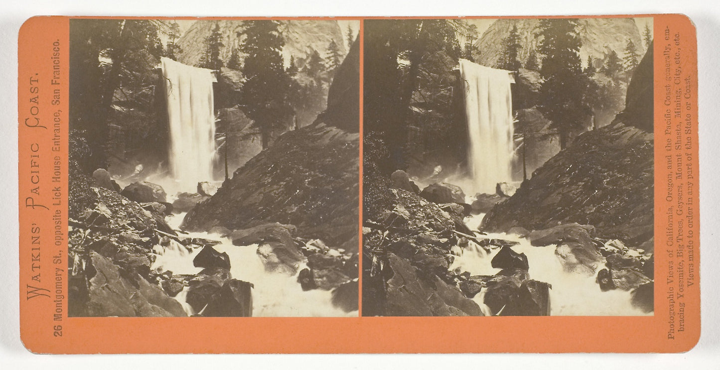 The Vernal Fall, 300 ft., Yosemite -  Carleton Watkins,  Poster Print Wall Art