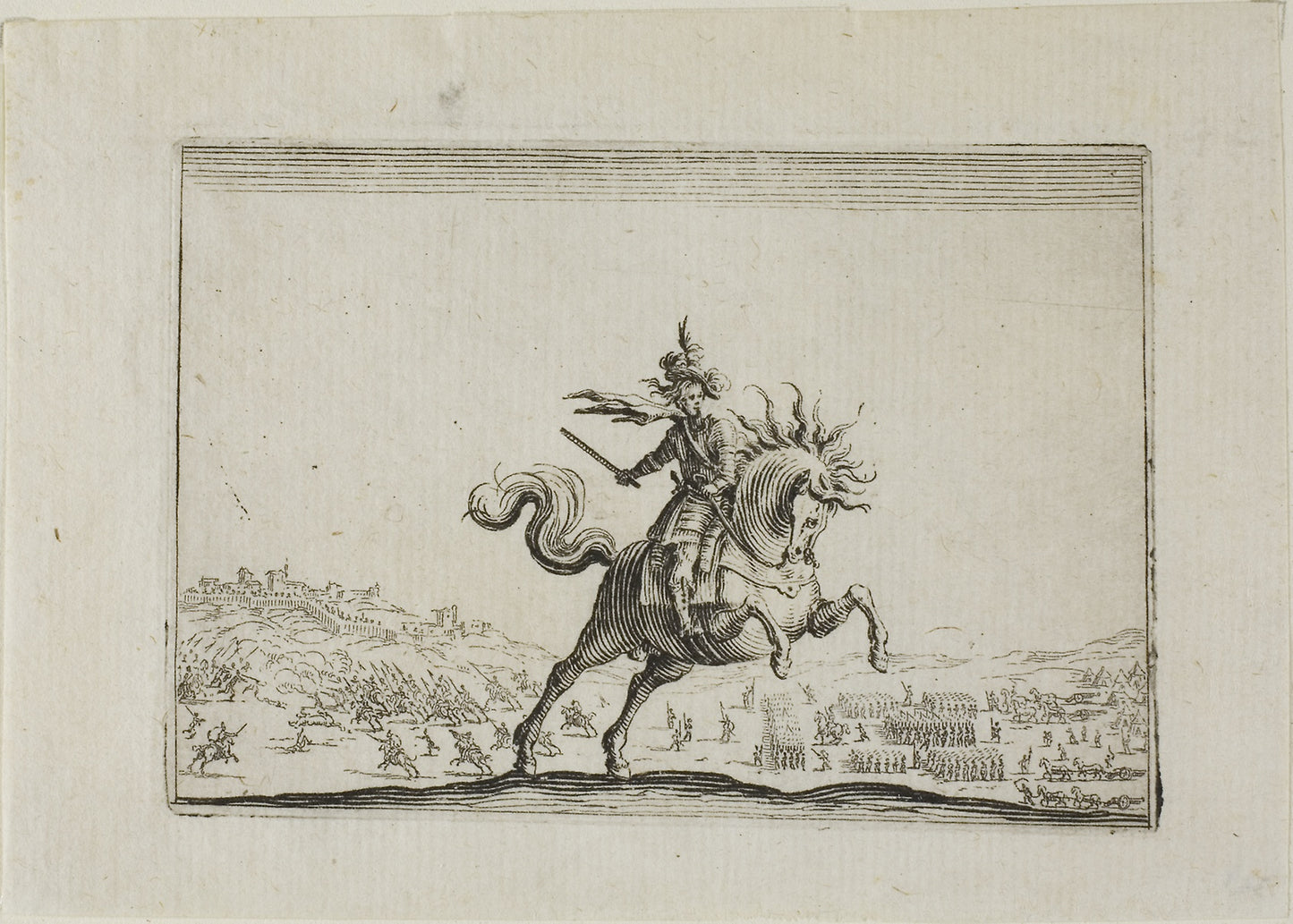The Commander on Horseback, from The Caprices -  Jacques Callot,  Poster Print Wall Art