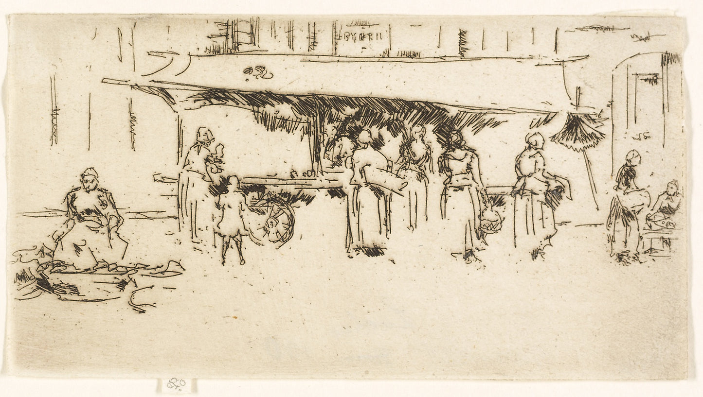 Booth, Market Place, Loches -  James McNeill Whistler,  Poster Print Wall Art