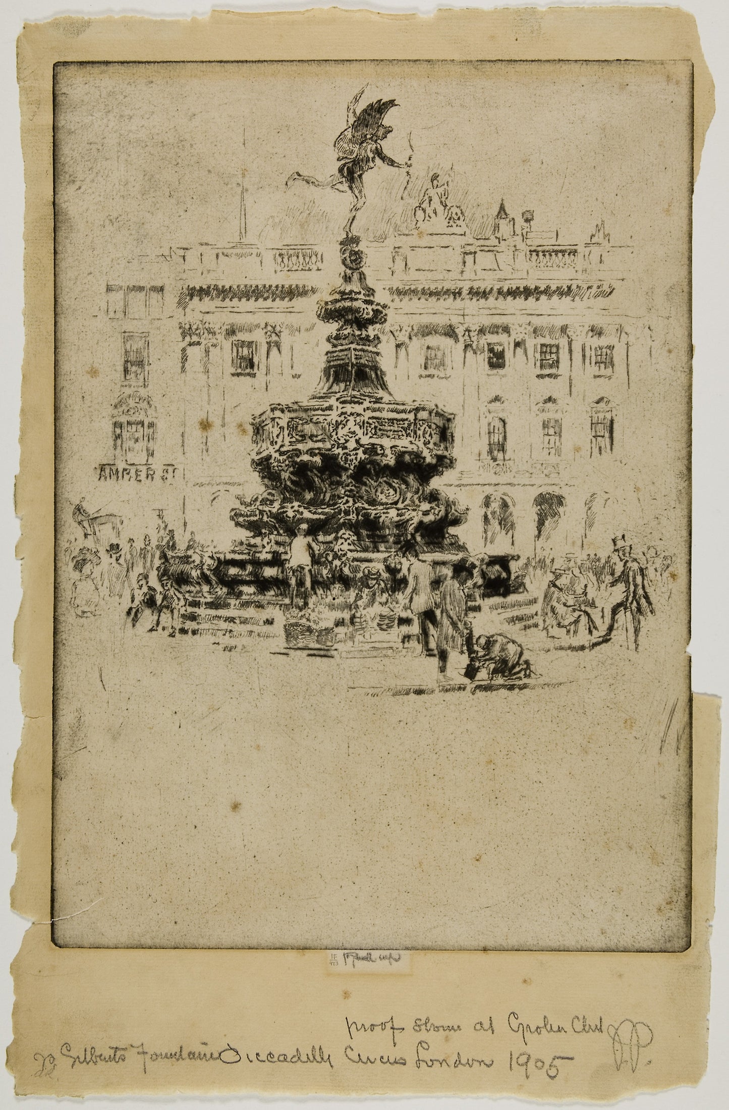 Gilbert's Monument, Piccadilly Circus -  Joseph Pennell,  Poster Print Wall Art