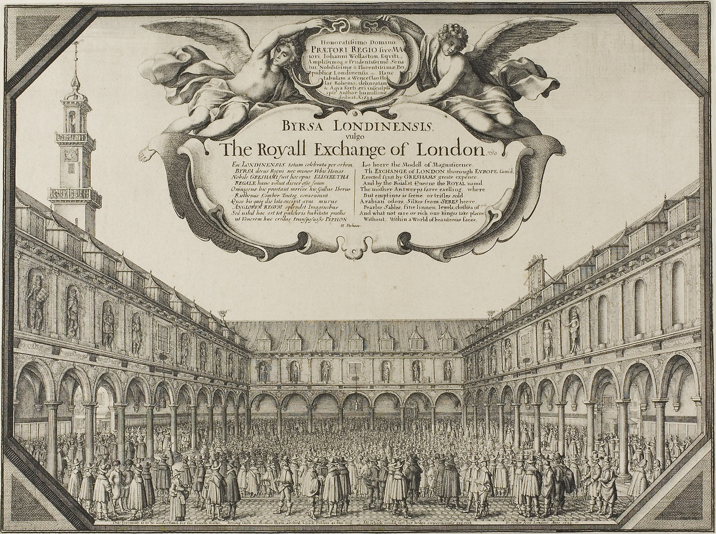 Royal Exchange -  Wenceslaus Hollar,  Poster Print Wall Art
