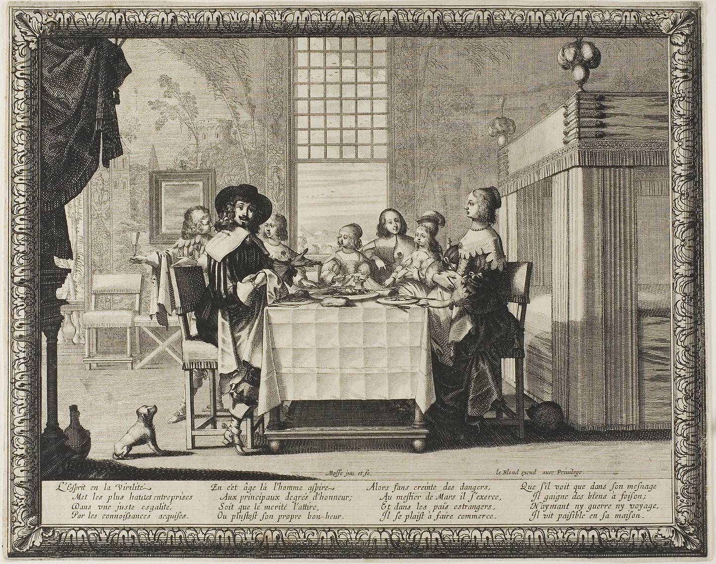 Manhood, plate three from The Four Ages of Man: Abraham Bosse, Poster Print Wall Art