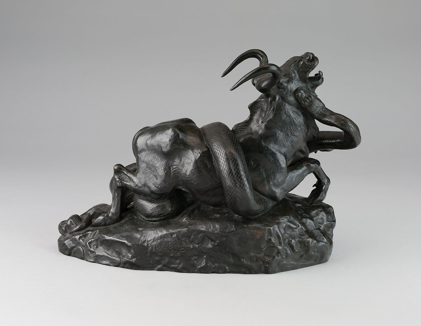 Python and a Gnu -  Antoine Louis Barye,  Poster Print Wall Art