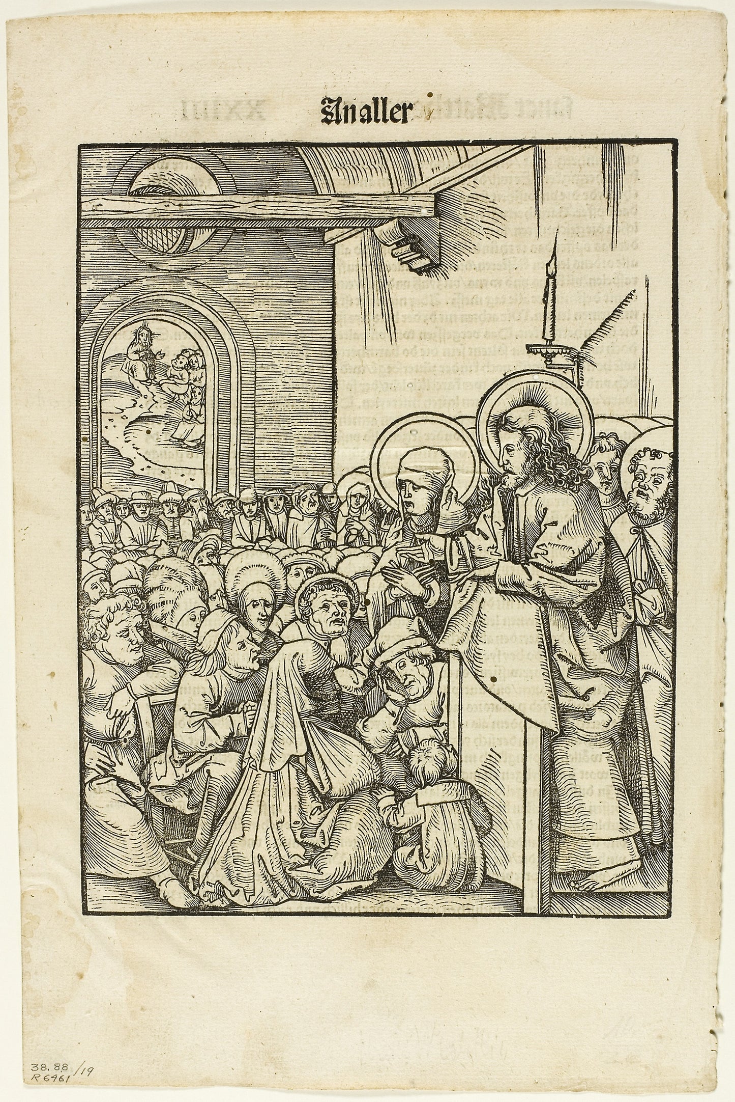 Christ Preaching, from Leben Jesu Christi, plate 19 from Woodcuts from Books of the XVI Century -  Hans Wechtlin (German, 1480/85-after 1526),  Poster Print Wall Art