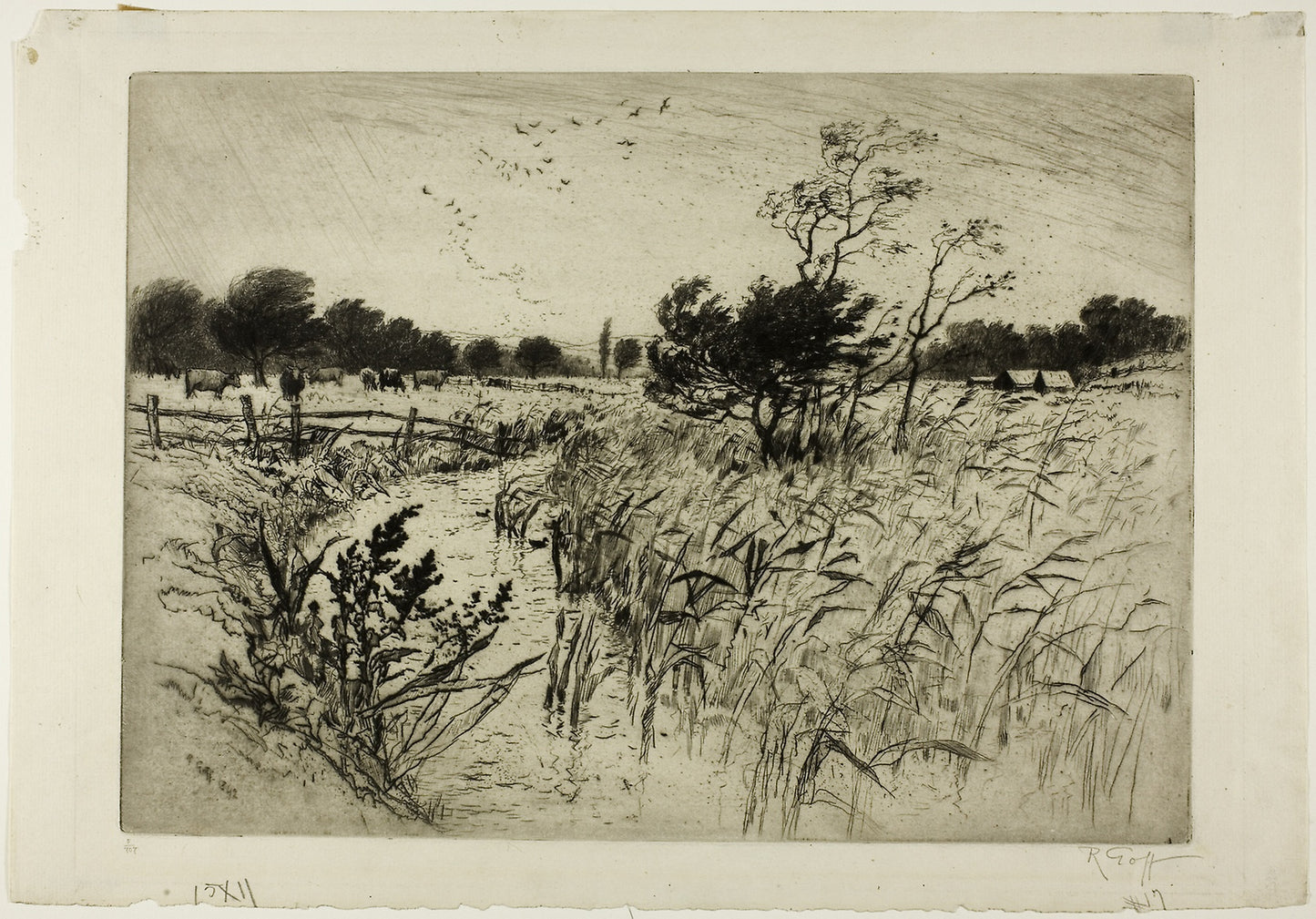 A Windy Day -  Robert C. Goff,  Poster Print Wall Art