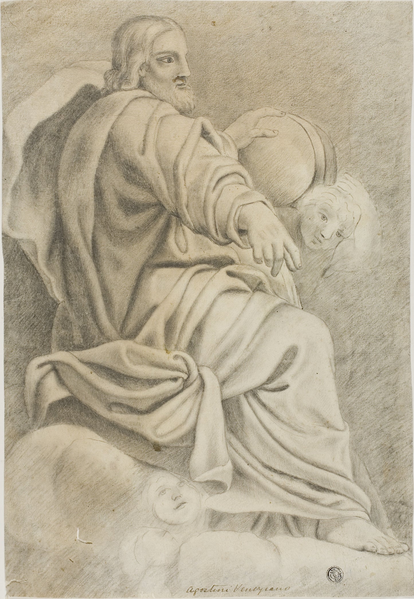 Seated Christ -  After Domenichino,  Poster Print Wall Art