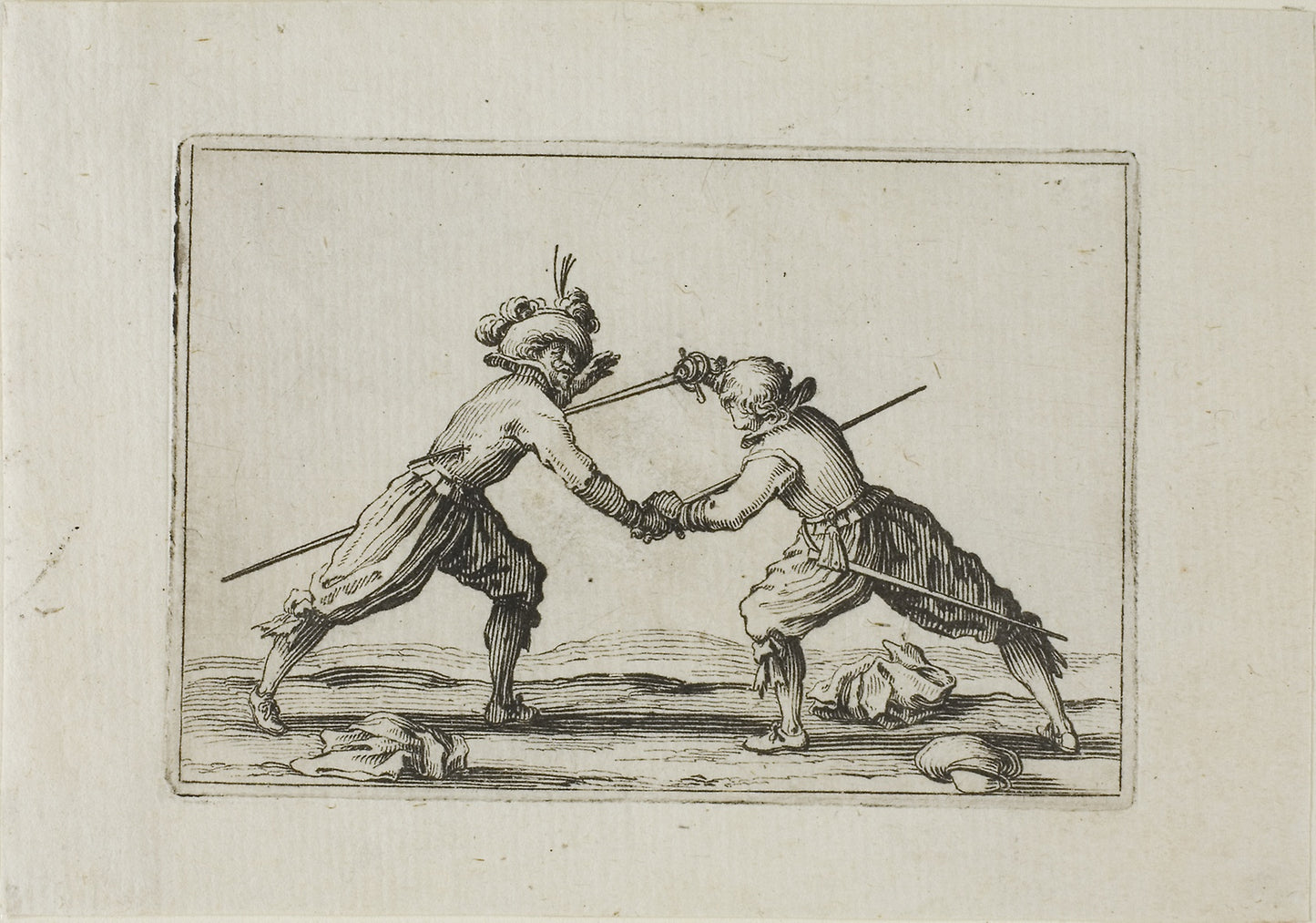 The Duel with Swords, from The Caprices -  Jacques Callot,  Poster Print Wall Art