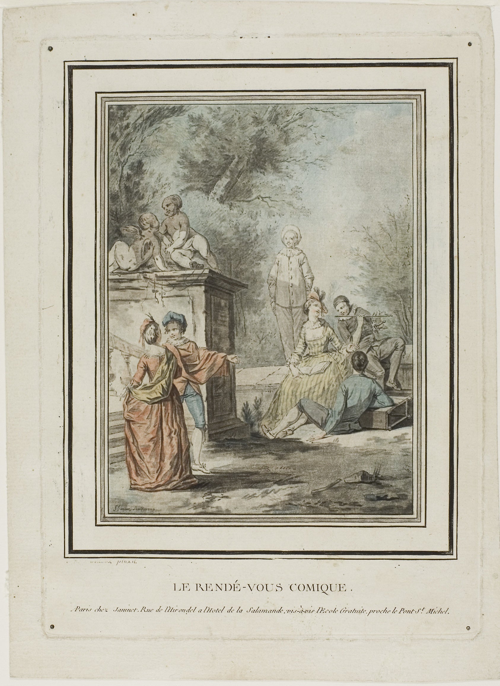 The Comic Rendevous: Jean Francois Janinet (French, 1752-1814),16x12"(A3) Poster