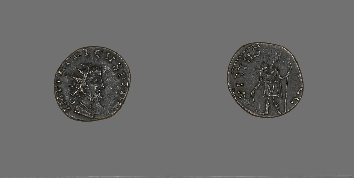 Coin Portraying Emperor Tetricus I -  Roman,  Poster Print Wall Art
