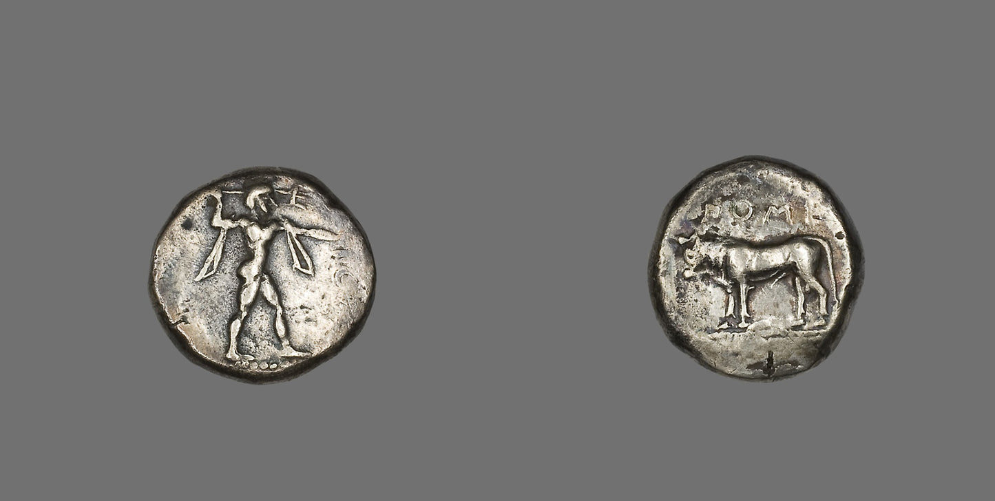 Stater (Coin) Depicting the God Poseidon -  Greek,  Poster Print Wall Art