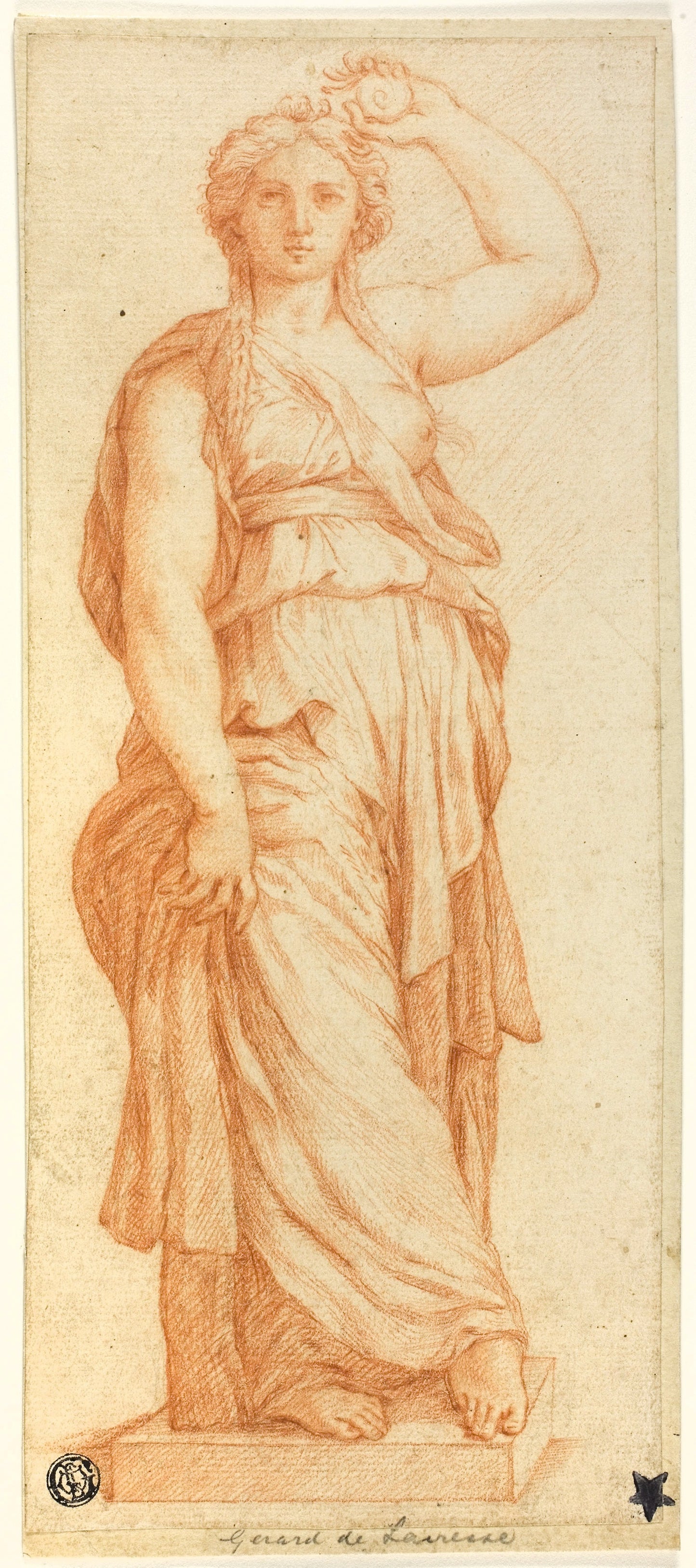 Female Caryatid -  After Pietro Buonaccorsi, called Perino del Vaga,  Poster Print Wall Art