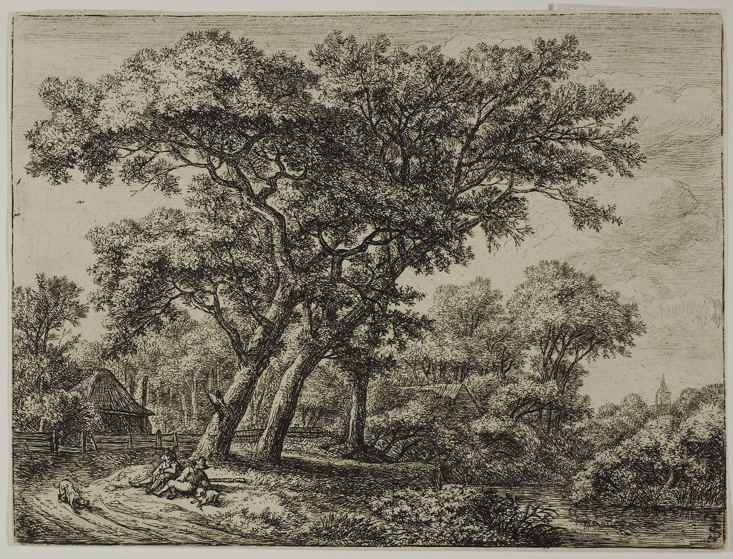 Two Hunters Resting -  Anthoni Waterlo,  Poster Print Wall Art